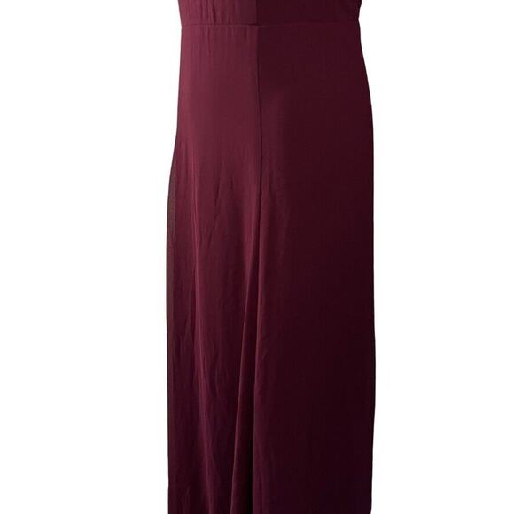 Show Me Your Mumu Womens Formal Jenn Maxi Dress Merlot Chiffon Belted NWT sz L - Picture 9 of 16
